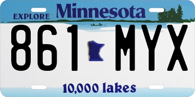 MN license plate 861MYX
