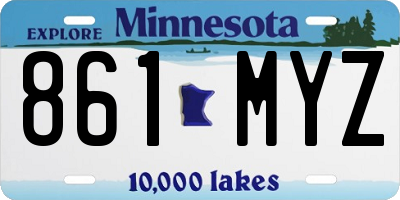 MN license plate 861MYZ