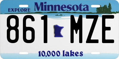 MN license plate 861MZE