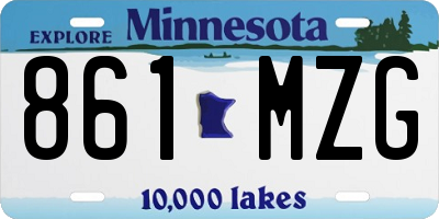 MN license plate 861MZG