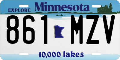 MN license plate 861MZV