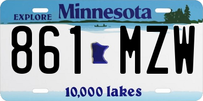 MN license plate 861MZW
