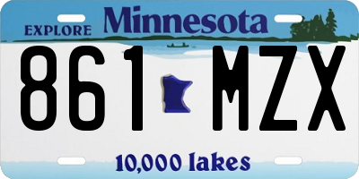 MN license plate 861MZX