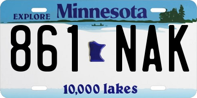 MN license plate 861NAK