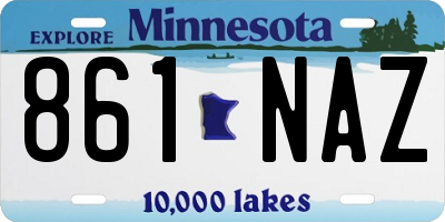 MN license plate 861NAZ