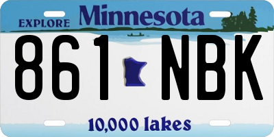 MN license plate 861NBK