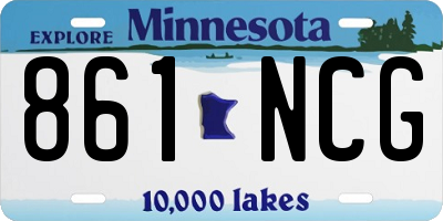 MN license plate 861NCG