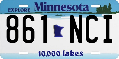 MN license plate 861NCI