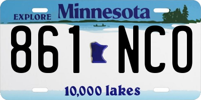 MN license plate 861NCO