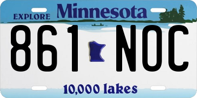 MN license plate 861NOC