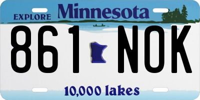 MN license plate 861NOK