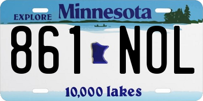 MN license plate 861NOL