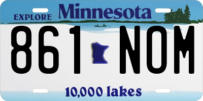 MN license plate 861NOM