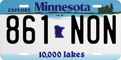MN license plate 861NON