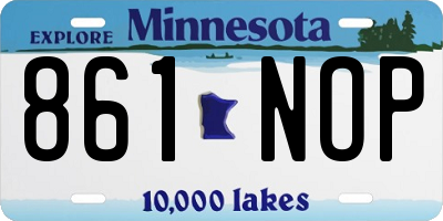 MN license plate 861NOP