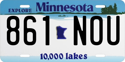 MN license plate 861NOU