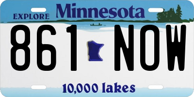 MN license plate 861NOW