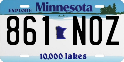 MN license plate 861NOZ