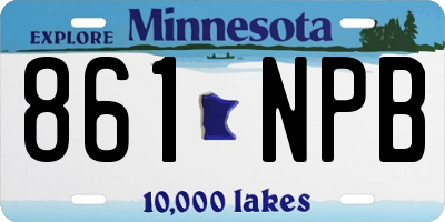 MN license plate 861NPB