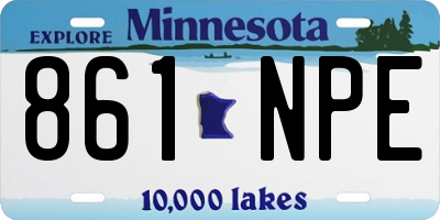 MN license plate 861NPE