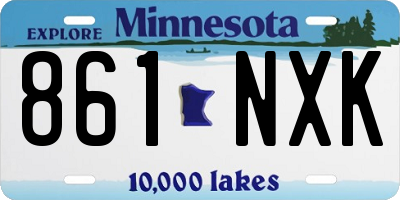 MN license plate 861NXK