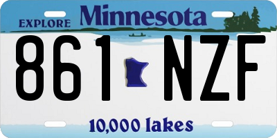 MN license plate 861NZF