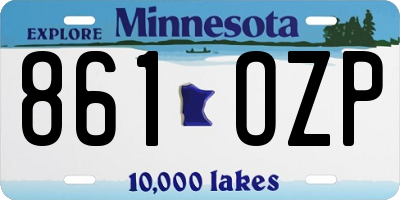 MN license plate 861OZP