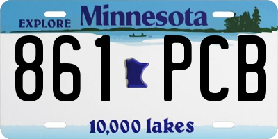 MN license plate 861PCB
