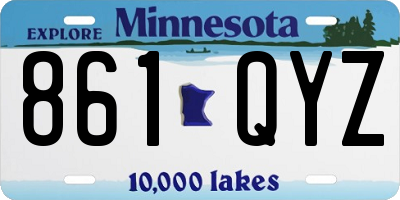 MN license plate 861QYZ