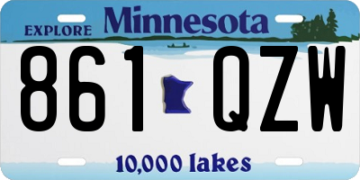 MN license plate 861QZW