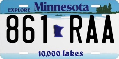 MN license plate 861RAA