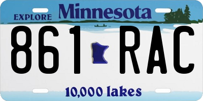 MN license plate 861RAC