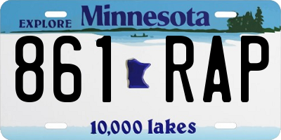 MN license plate 861RAP