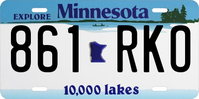 MN license plate 861RKO