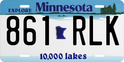 MN license plate 861RLK