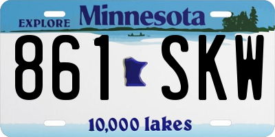 MN license plate 861SKW