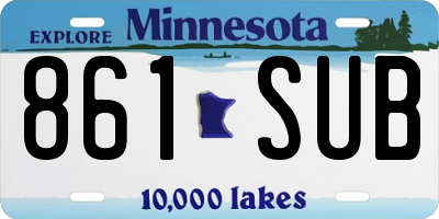 MN license plate 861SUB