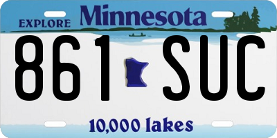 MN license plate 861SUC
