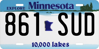 MN license plate 861SUD