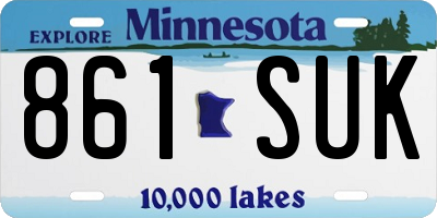 MN license plate 861SUK