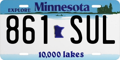 MN license plate 861SUL
