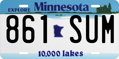 MN license plate 861SUM