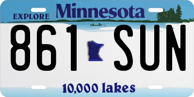 MN license plate 861SUN