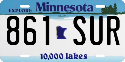 MN license plate 861SUR