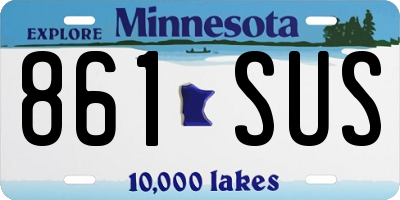 MN license plate 861SUS