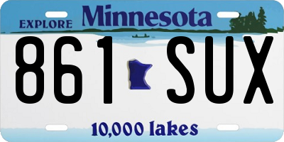 MN license plate 861SUX