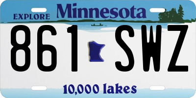 MN license plate 861SWZ