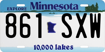 MN license plate 861SXW