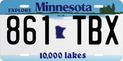 MN license plate 861TBX