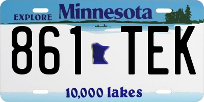 MN license plate 861TEK